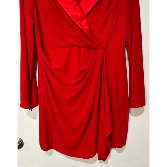 Ieena for Mac Duggal Long Sleeve Blazer Formal Dress Red #27362 Size 12 NWT - Picture 8 of 16